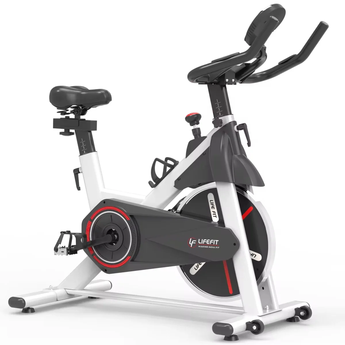 Premium spin bike for home workouts with adjustable resistance, quiet operation, and smart monitor, designed for fat burning and muscle toning.