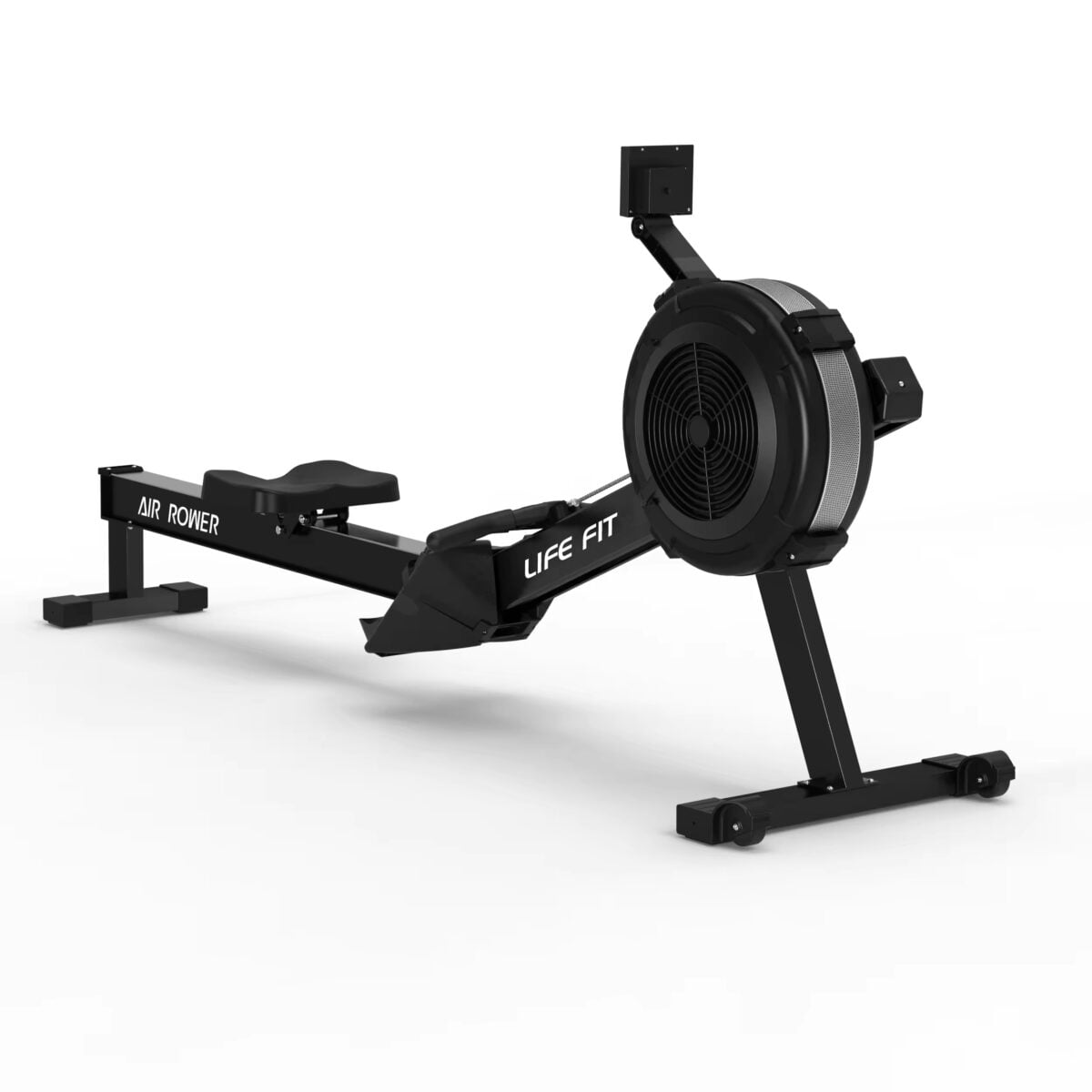 Side view of Air Rower LF-AR 3 showing ergonomic design and LCD monitor.