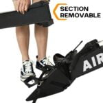 Close-up of removable section on Air Rower LF-AR 3 for easy storage and transport.