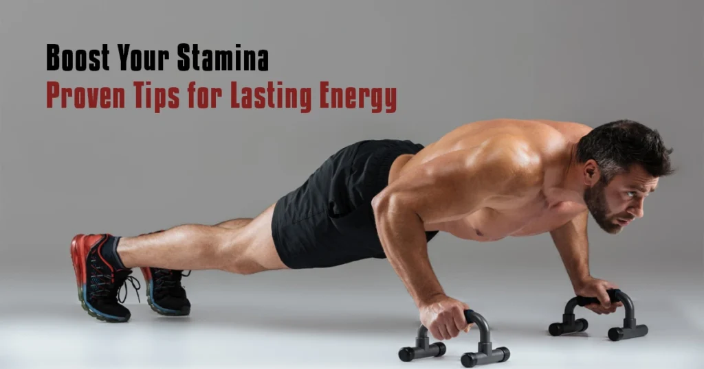 Graphic illustrating proven methods to increase stamina and ensure enduring energy for daily activities and fitness.