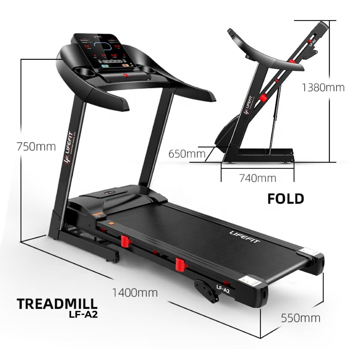 Life Fit A2 Treadmill Folding Features