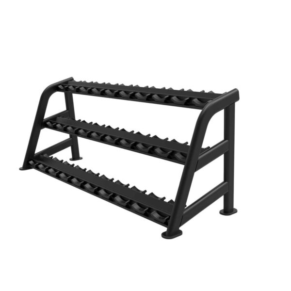 Organize your dumbbells efficiently with our sturdy Three Tier Dumbbell Rack. Maximize space and keep your gym clutter-free.