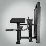 A front profile view of the LIFE FIT Impact Bicep Preacher Curl, showcasing its heavy-duty frame construction, the ergonomic curl handles, and the thick preacher pad.