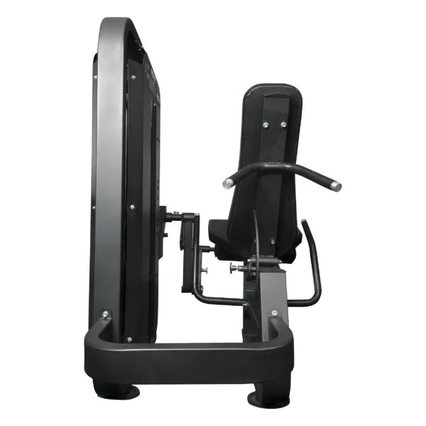 Rear view of LIFE FIT Impact Series Leg Curl and Extension Machine showing backrest, support handles, and stable base design.