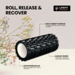 A foam roller for exercise is displayed in the image, specifically the Roll Release and Recover Roller from Life Fit India.