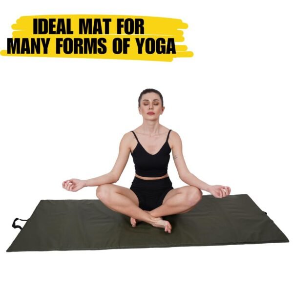girl doing yoga at mat