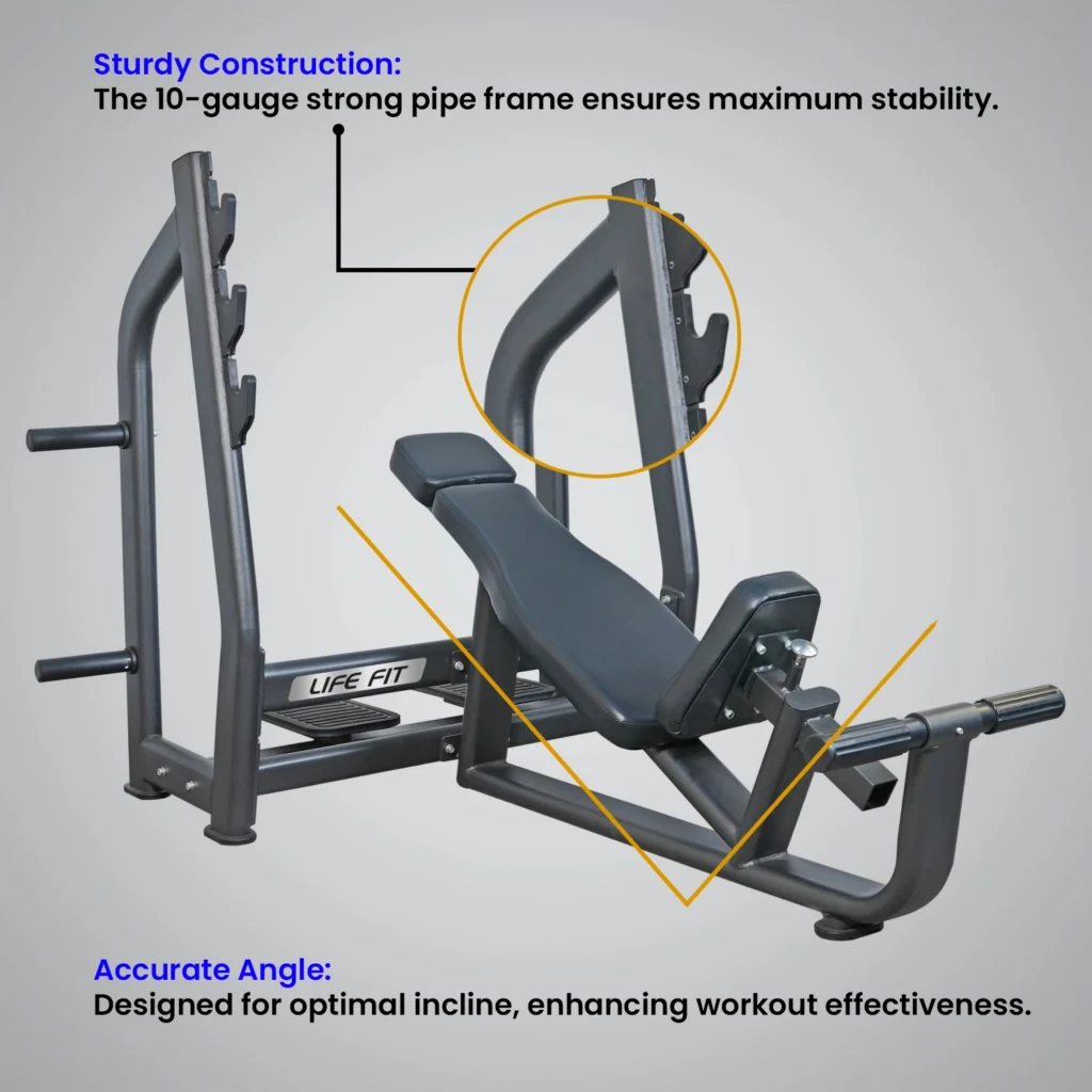 LIFE FIT Pro Series Olympic Incline Bench info