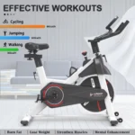 Spin bike in use for an effective workout, highlighting its features and benefits for fat burning and muscle toning.