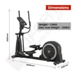 Compact yet sturdy LIFE FIT LF 117B Elliptical Trainer, showcasing its 17 kg flywheel and professional-grade build.