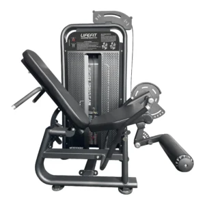 The LIFE FIT M1 Series Leg Curl and Leg Extension Machine in a studio setting, showing the black padded seat and heavy-duty frame.