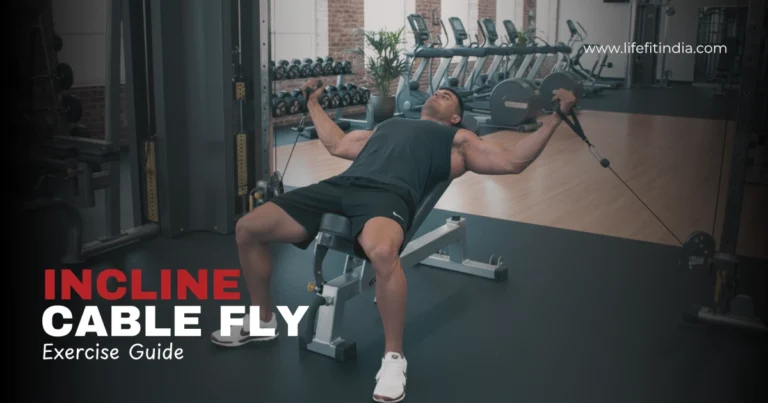 Athlete performing incline cable fly on a 30-degree incline bench using dual adjustable pulley cable crossover machine, focusing on upper chest activation in a modern gym.