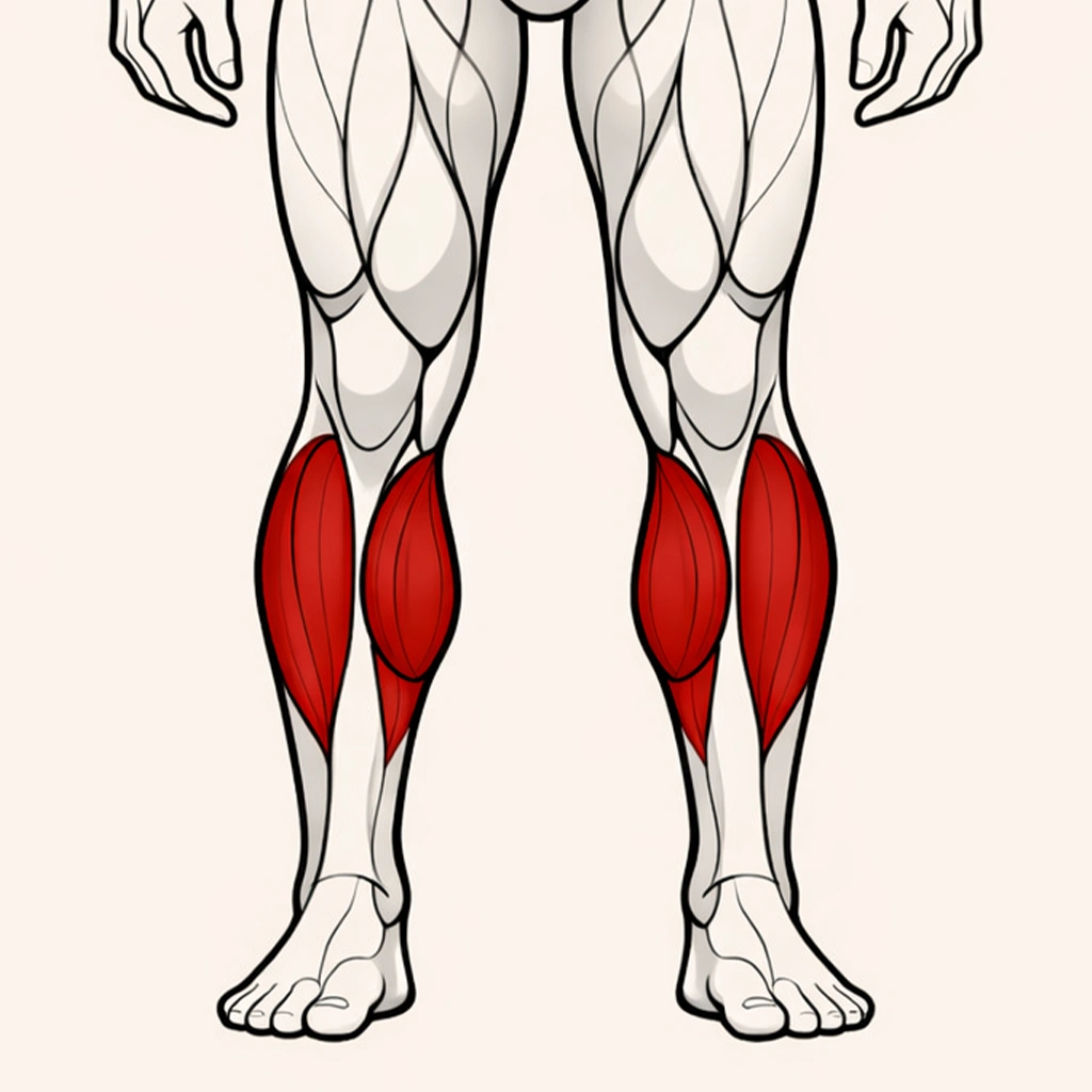Calf exercises category illustration highlighting the calf muscles
